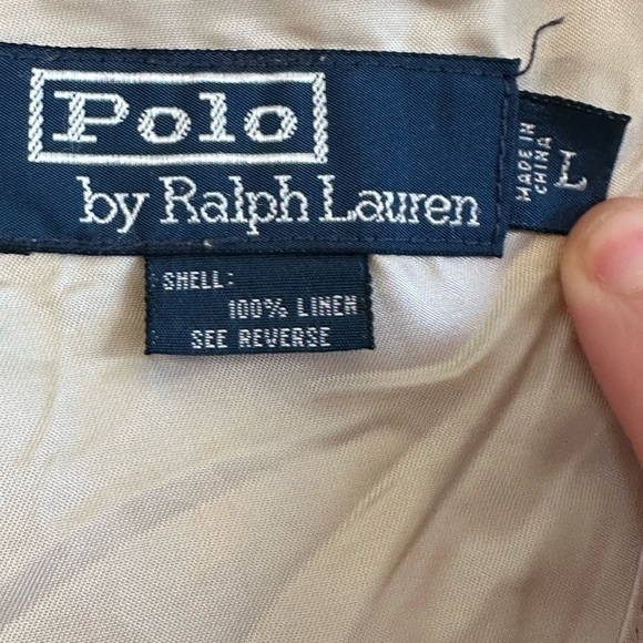 Ralph Lauren Polo 100% Linen Tan 3 Button Blazer Jacket  Sz L - Picture 4 of 14